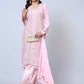 Rajwada Women Pink Embellished With Embroidered Georgette Semi Stitched Suit