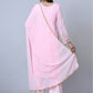 Rajwada Women Pink Embellished With Embroidered Georgette Semi Stitched Suit