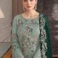 Rajwada Women Sea Green Embroidered Georgette Semi Stitched Salwar Suit