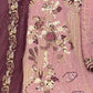 Rajwada Women Purple Embroidered Georgette Semi Stitched Salwar Suit