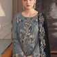 Rajwada Women Grey Embroidered Georgette Semi Stitched Salwar Suit