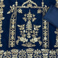 Rajwada Women Blue Embroidered Georgette Semi Stitched Salwar Suit