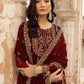 Rajwada Women Maroon Embroidered Georgette Semi Stitched Salwar Suit