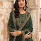 Rajwada Women Green Embroidered Georgette Semi Stitched Salwar Suit