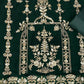 Rajwada Women Green Embroidered Georgette Semi Stitched Salwar Suit