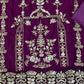 Rajwada Women Purple Embroidered Georgette Semi Stitched Salwar Suit