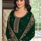 Rajwada Women Green Embroidered Georgette Sharara Style Semi-Stitched Salwar Suit