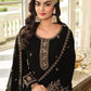 Rajwada Women Black Embroidered Georgette Sharara Style Semi-Stitched Salwar Suit
