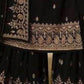 Rajwada Women Black Embroidered Georgette Sharara Style Semi-Stitched Salwar Suit