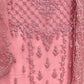 Rajwada Women Pink Embroidered Georgette Semi Stitched Palazzo Suit