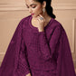 Rajwada Women Violet Embroidered Georgette Semi Stitched Palazo Suit