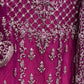 Rajwada Women Violet Embroidered Georgette Semi Stitched Palazo Suit