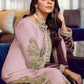 Rajwada Pink Georgette Embellished Semi stitched Kurta Set For Womenm