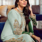 Rajwada Light Green Georgette Embellished Semi stitched Kurta Set For Women