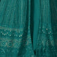 Rajwada Women Blue Faux Georgette Semi Stitched Kurta Set