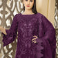 Rajwada Dark Purple Georgette Embroidered Semi stitched Kurta Set For Women