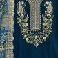 Rajwada Blue Georgette Embroidered Semi Stitched Salwar Suit For Women