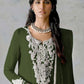 Rajwada Green Georgette Embroidered Semi Stitched Salwar Suit For Women