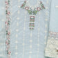 Rajwada Blue Georgette Embroidered Semi Stitched Kurta Set For Women