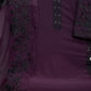 Rajwada Wine Embroidered Georgette Semi Stitched Kurta Set with Dupatta For Women