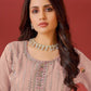 Rajwada Peach Embroidered Georgette Semi Stitched Kurta Set with Dupatta For Women