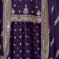 Rajwada Purple Silk Blend Embroidered Semi-Stitched Kurta Set For Women