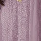 Rajwada Purple Embroidered Georgette Semi-Stitched Kurta Set For Women