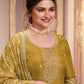 Rajwada Mustard Georgette Embroidered Semi-Stitched Kurta Set For Women