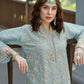 Rajwada Blue Organza Embroidered Semi-Stitched Kurta Set For Women