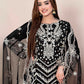Rajwada Black Georgette Embroidered & Cutwork Semi-Sitched Kurta Set For Women