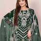 Rajwada Green Georgette Embroidered & Cutwork Semi-Sitched Kurta Set For Women