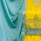 Rajwada Yellow Chinon Embroidered Semi-Sitched Kurta Set For Women