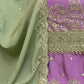Rajwada Lavender Chinon Embroidered Semi-Sitched Kurta Set For Women
