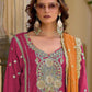 Rajwada Pink Chinon Embroidered Semi-Sitched Kurta Set For Women