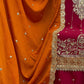 Rajwada Pink Chinon Embroidered Semi-Sitched Kurta Set For Women