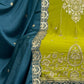 Rajwada Lime Green Chinon Embroidered Semi-Stitched Kurta Set For Women