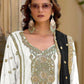 Rajwada White Chinon Embroidered Semi-Sitched Kurta Set For Women