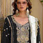 Rajwada Black Chinon Embroidered Semi-Sitched Kurta Set For Women