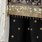 Rajwada Black Chinon Embroidered Semi-Sitched Kurta Set For Women
