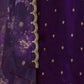 Rajwada Purple Silk Blend Embroidered Semi-Stitched Kurta Set For Women