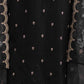 Rajwada Black Silk Blend Embroidered Semi-Sitched Kurta Set For Women