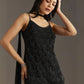 Rajwada Black Georgette Embroidered Semi-Sitched Kurta Set For Women