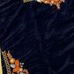Rajwada Dark Blue Velvet Embroidered Semi-Sitched Kurta Set For Women
