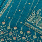Rajwada Teal Blue Georgette Embroidered Semi-Sitched Kurta Set For Women