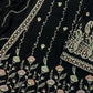 Rajwada Black Georgette Embroidered Semi-Sitched Kurta Set For Women