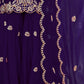 Rajwada Violet Georgette Embroidered Semi-Sitched Kurta Set For Women