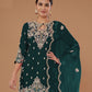 Rajwada Green Georgette Embroidered Semi-Sitched Kurta Set For Women