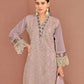 Rajwada Dusty Mauve Organza Embellished Semi-Stitched Kurta Set For Women