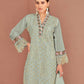 Rajwada Light Green Organza Embellished Semi-Stitched Kurta Set For Women