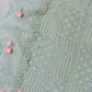 Rajwada Light Green Organza Embellished Semi-Stitched Kurta Set For Women